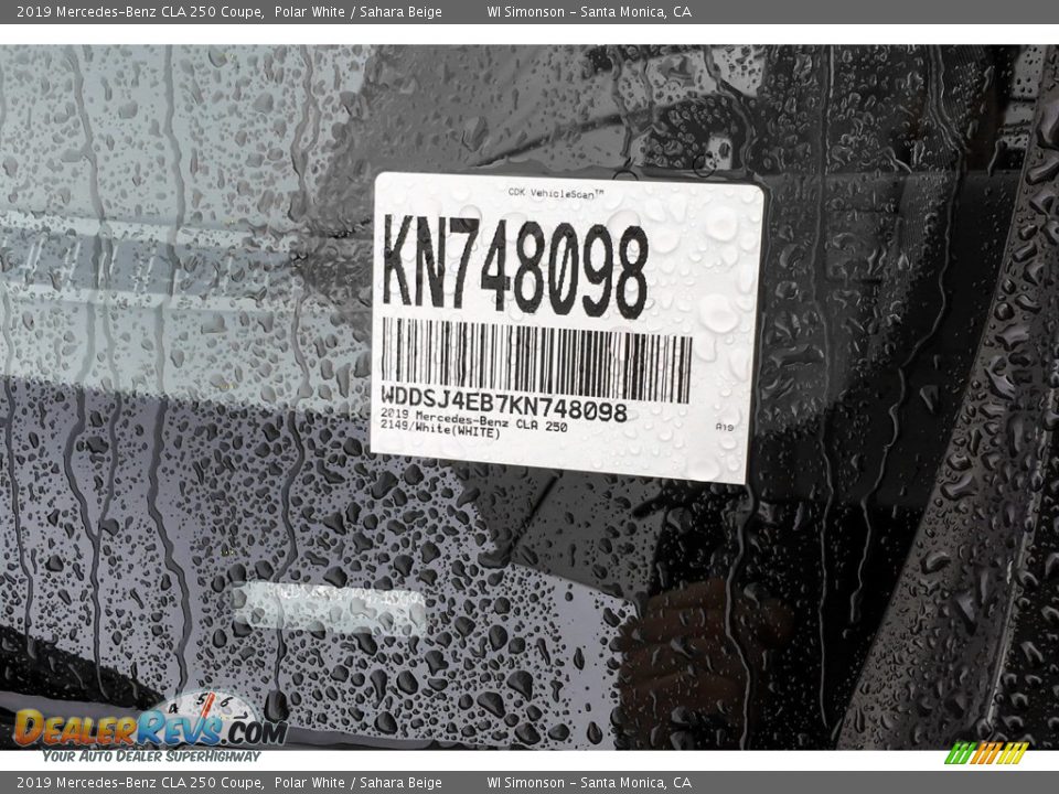 2019 Mercedes-Benz CLA 250 Coupe Polar White / Sahara Beige Photo #11
