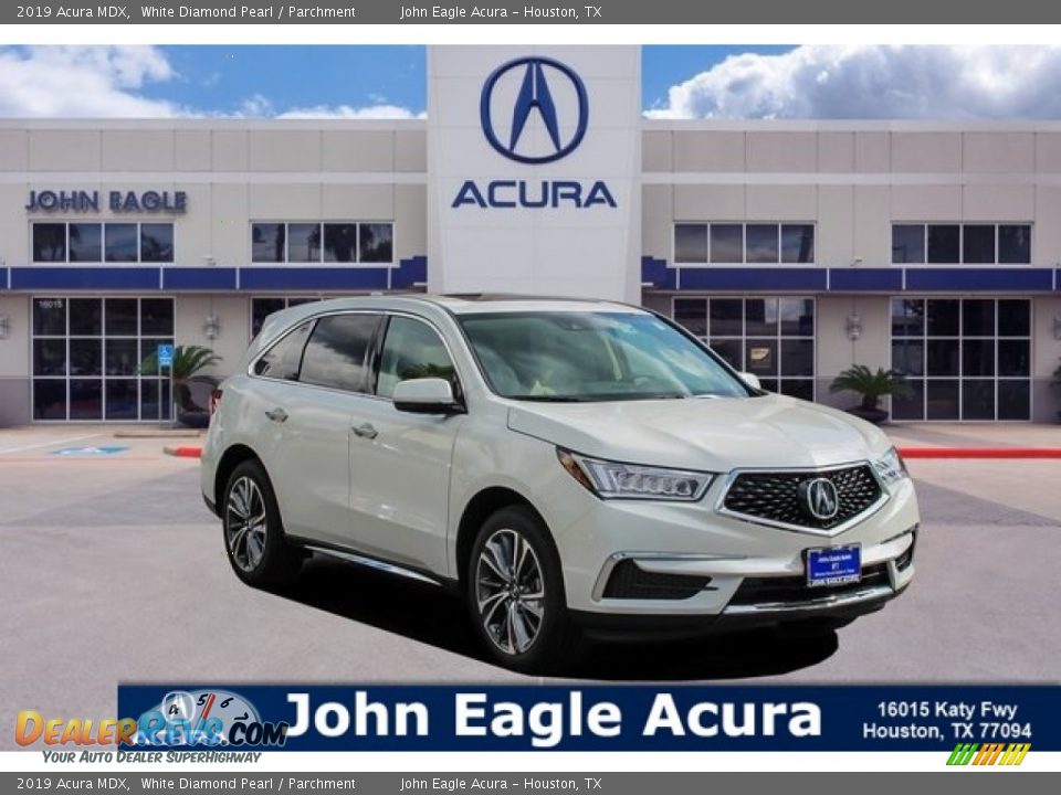 2019 Acura MDX White Diamond Pearl / Parchment Photo #1