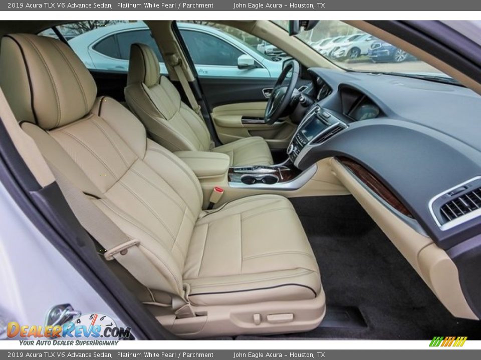 2019 Acura TLX V6 Advance Sedan Platinum White Pearl / Parchment Photo #23