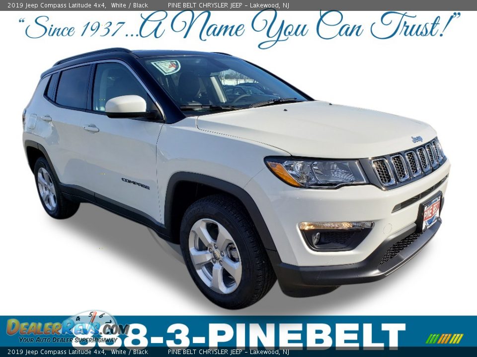 2019 Jeep Compass Latitude 4x4 White / Black Photo #1