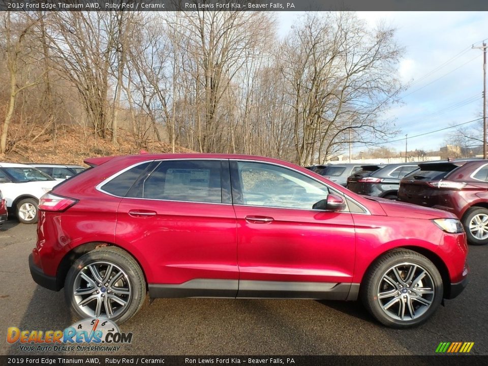2019 Ford Edge Titanium AWD Ruby Red / Ceramic Photo #1