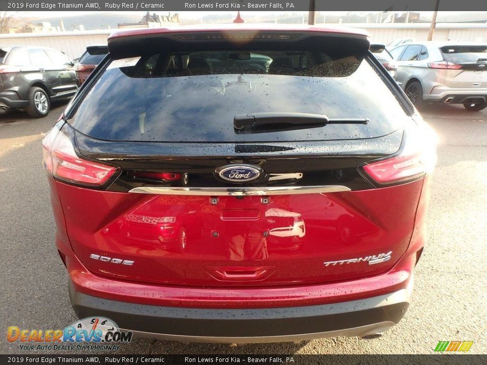 2019 Ford Edge Titanium AWD Ruby Red / Ceramic Photo #3