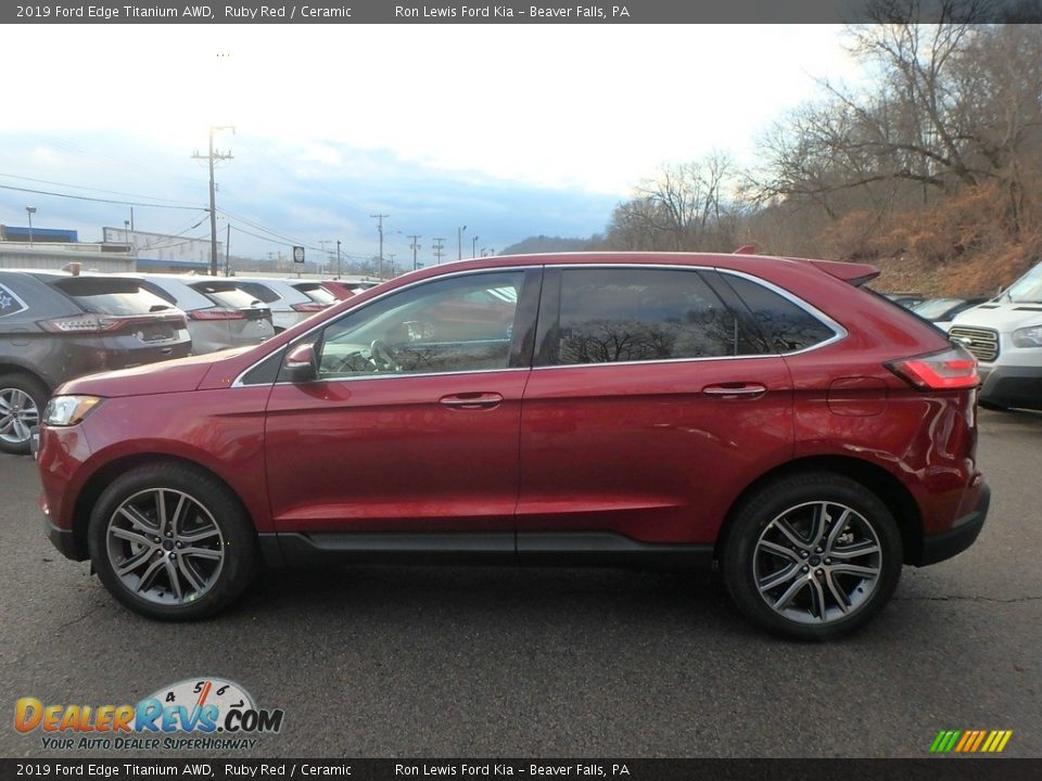 2019 Ford Edge Titanium AWD Ruby Red / Ceramic Photo #6