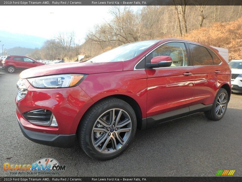 2019 Ford Edge Titanium AWD Ruby Red / Ceramic Photo #7