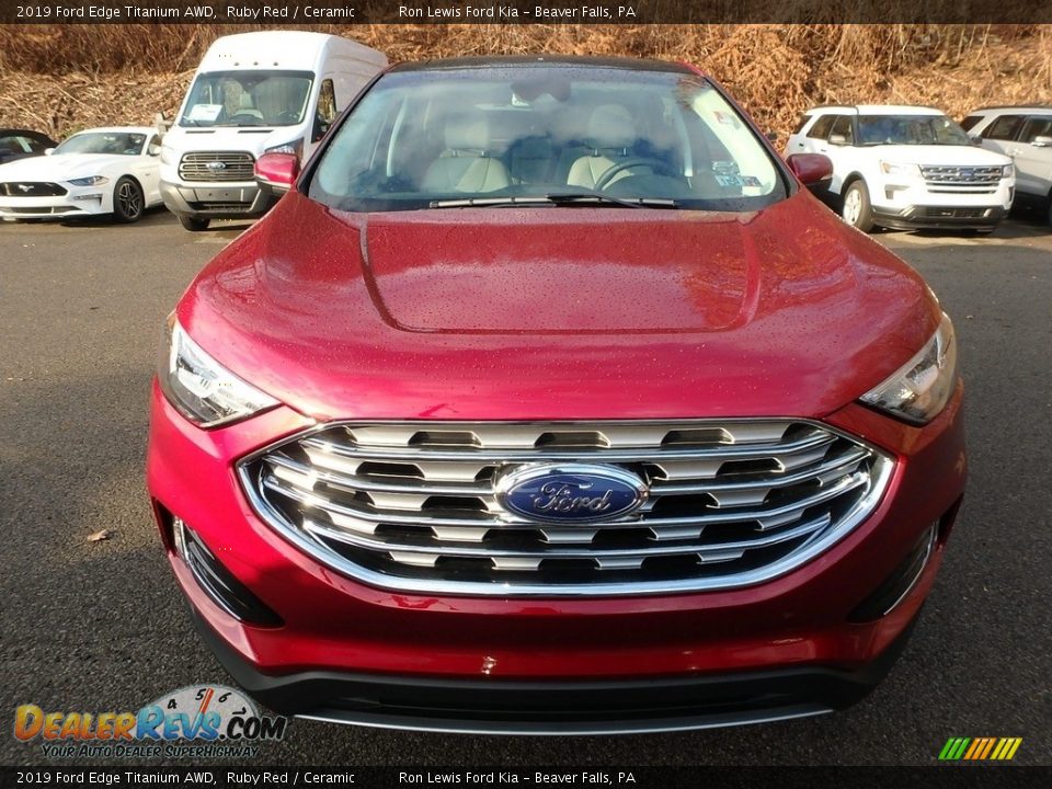 2019 Ford Edge Titanium AWD Ruby Red / Ceramic Photo #8