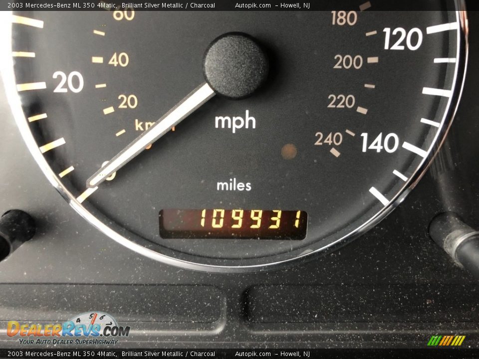 2003 Mercedes-Benz ML 350 4Matic Brilliant Silver Metallic / Charcoal Photo #16