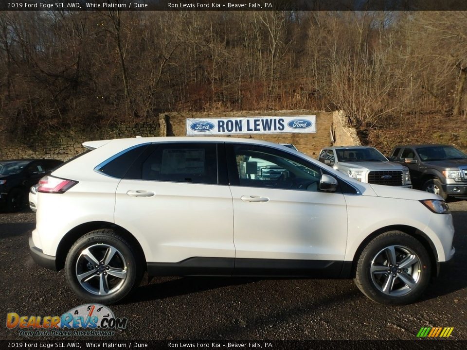 2019 Ford Edge SEL AWD White Platinum / Dune Photo #1