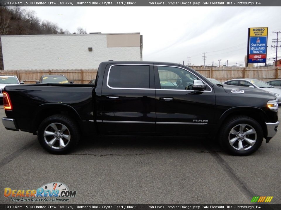 2019 Ram 1500 Limited Crew Cab 4x4 Diamond Black Crystal Pearl / Black Photo #6