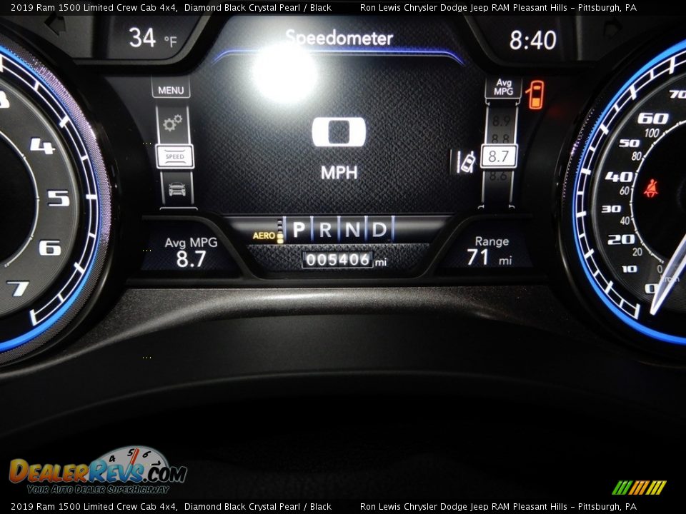 2019 Ram 1500 Limited Crew Cab 4x4 Diamond Black Crystal Pearl / Black Photo #20
