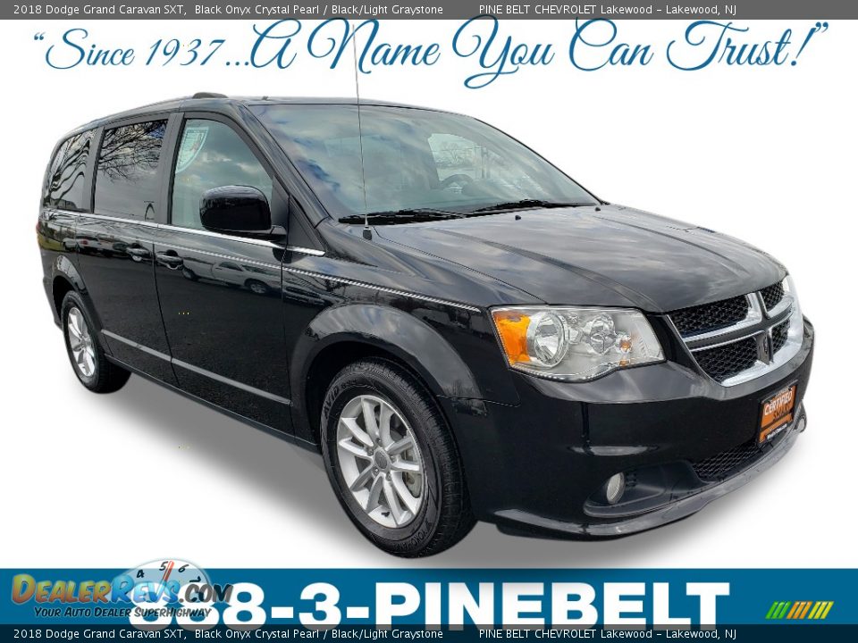 2018 Dodge Grand Caravan SXT Black Onyx Crystal Pearl / Black/Light Graystone Photo #1