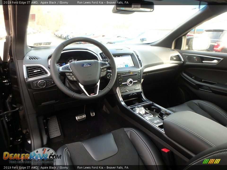 Ebony Interior - 2019 Ford Edge ST AWD Photo #13