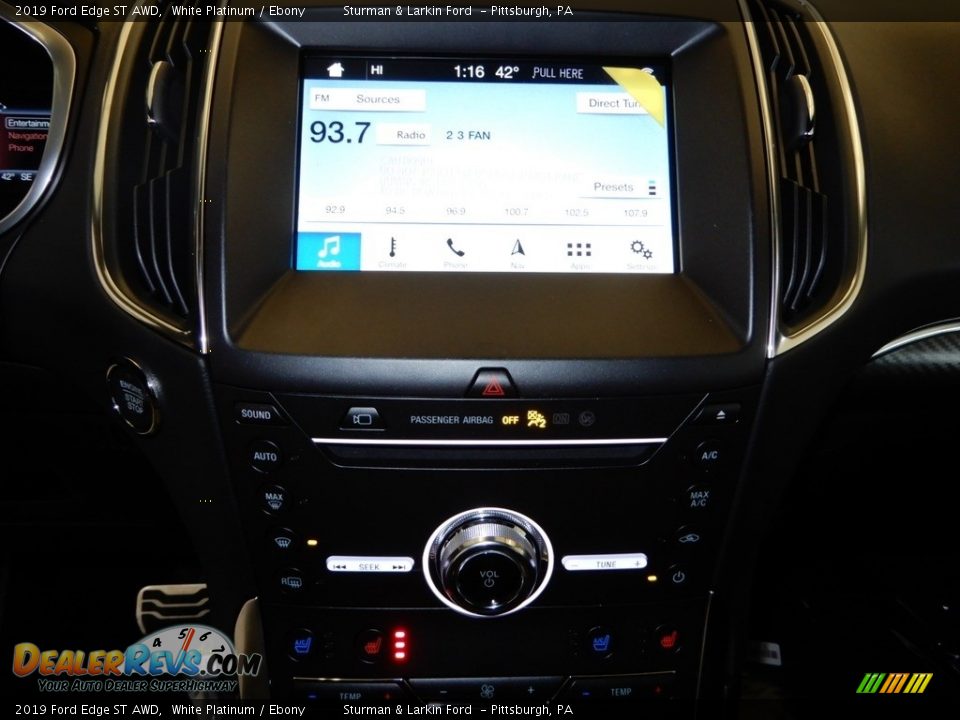 2019 Ford Edge ST AWD White Platinum / Ebony Photo #15
