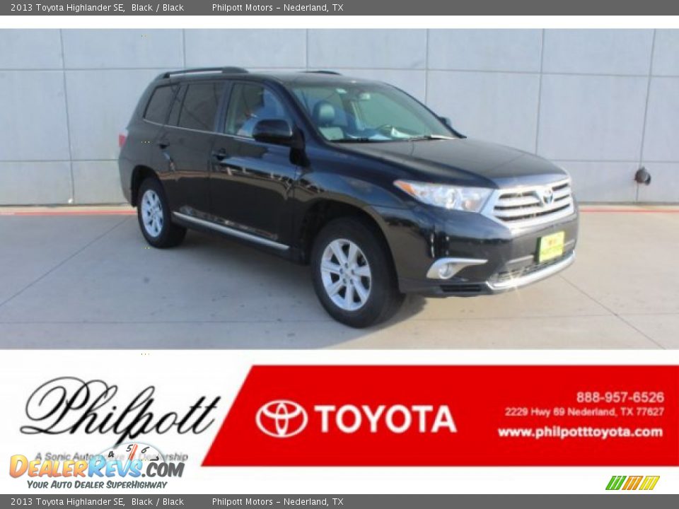 2013 Toyota Highlander SE Black / Black Photo #2