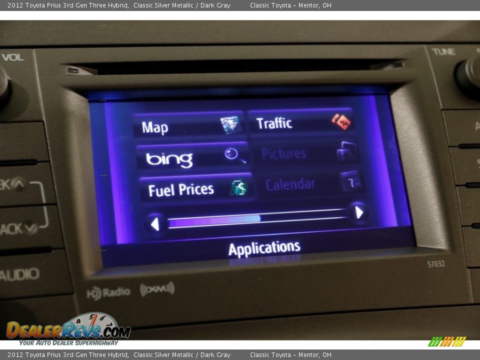 2012 Toyota Prius 3rd Gen Three Hybrid Classic Silver Metallic / Dark Gray Photo #13