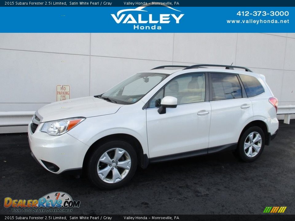 2015 Subaru Forester 2.5i Limited Satin White Pearl / Gray Photo #1