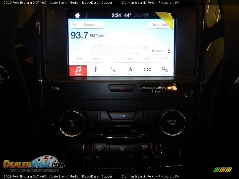 2019 Ford Explorer XLT 4WD Agate Black / Medium Black/Desert Copper Photo #15