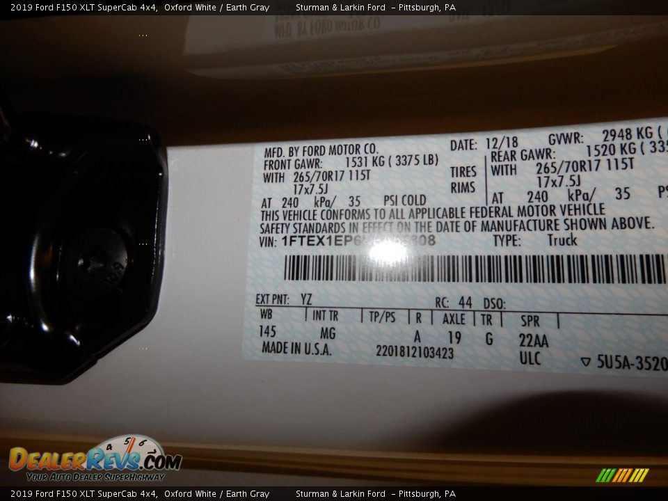 2019 Ford F150 XLT SuperCab 4x4 Oxford White / Earth Gray Photo #11