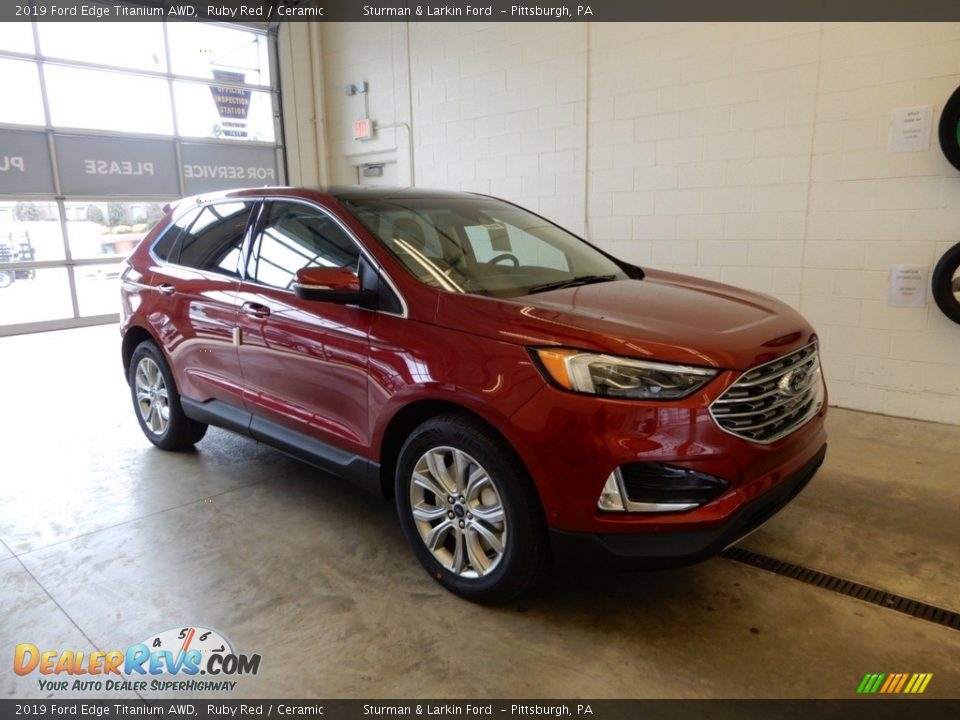 2019 Ford Edge Titanium AWD Ruby Red / Ceramic Photo #1