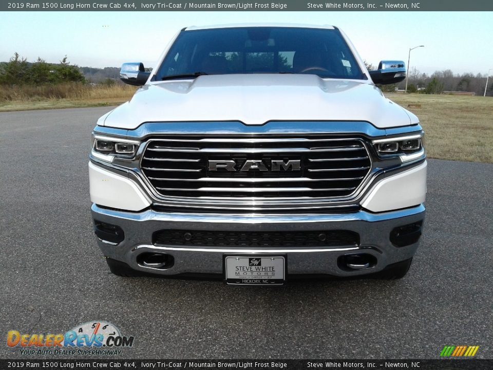 2019 Ram 1500 Long Horn Crew Cab 4x4 Ivory Tri–Coat / Mountain Brown/Light Frost Beige Photo #3