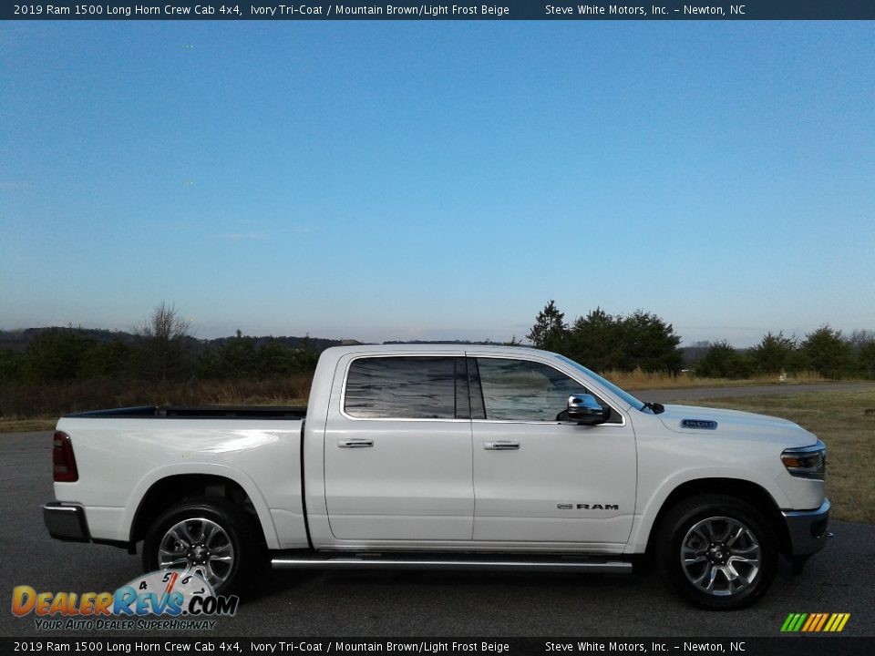 2019 Ram 1500 Long Horn Crew Cab 4x4 Ivory Tri–Coat / Mountain Brown/Light Frost Beige Photo #5