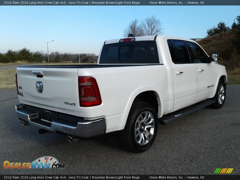 2019 Ram 1500 Long Horn Crew Cab 4x4 Ivory Tri–Coat / Mountain Brown/Light Frost Beige Photo #6