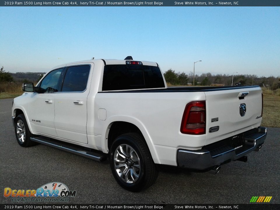 2019 Ram 1500 Long Horn Crew Cab 4x4 Ivory Tri–Coat / Mountain Brown/Light Frost Beige Photo #8