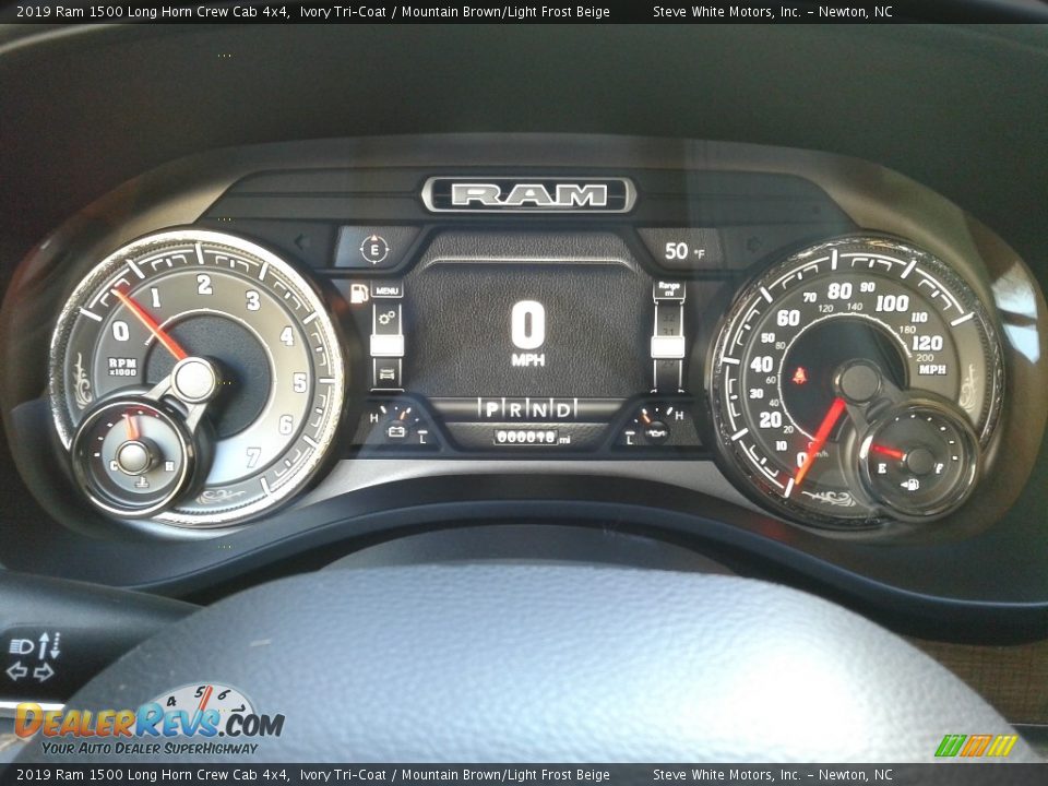 2019 Ram 1500 Long Horn Crew Cab 4x4 Ivory Tri–Coat / Mountain Brown/Light Frost Beige Photo #22