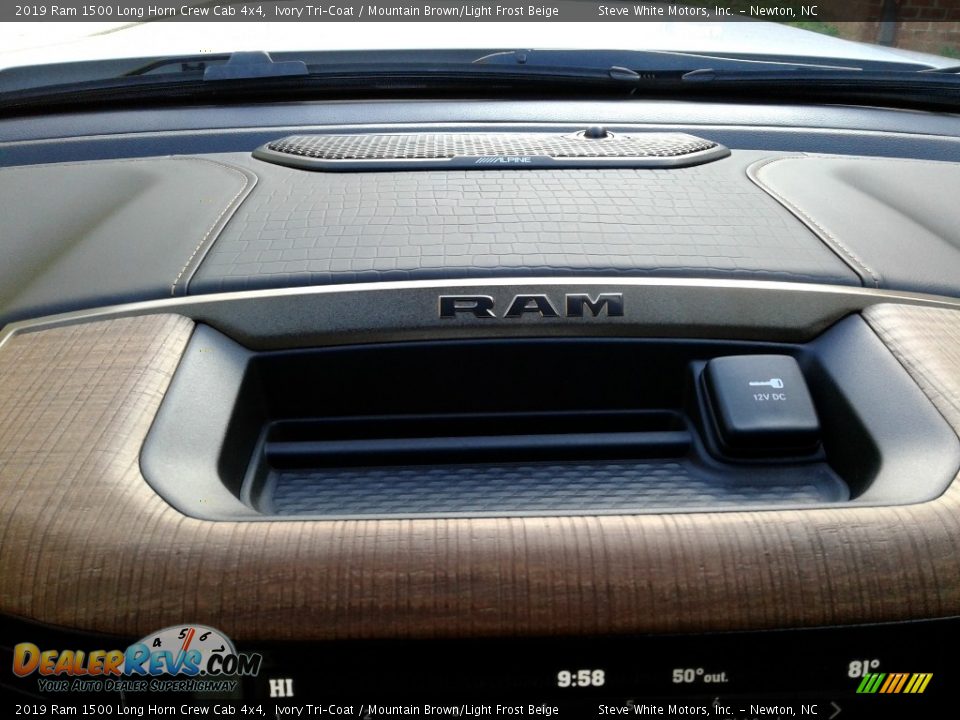 2019 Ram 1500 Long Horn Crew Cab 4x4 Ivory Tri–Coat / Mountain Brown/Light Frost Beige Photo #23