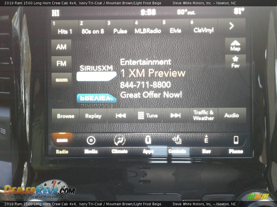 2019 Ram 1500 Long Horn Crew Cab 4x4 Ivory Tri–Coat / Mountain Brown/Light Frost Beige Photo #25