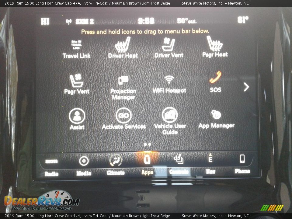 2019 Ram 1500 Long Horn Crew Cab 4x4 Ivory Tri–Coat / Mountain Brown/Light Frost Beige Photo #31