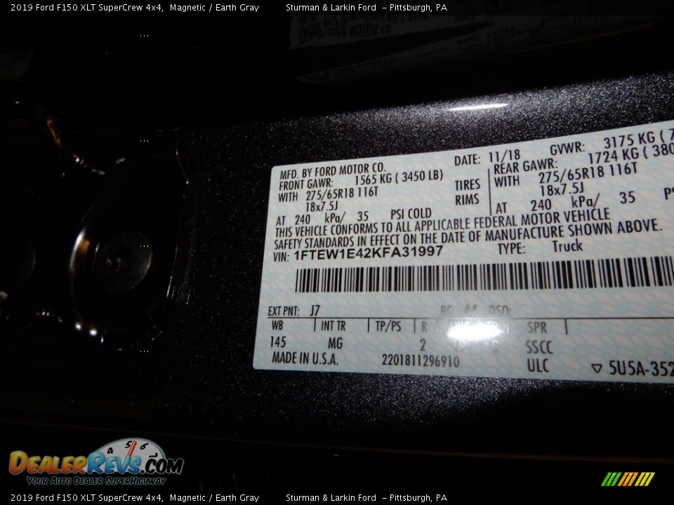 2019 Ford F150 XLT SuperCrew 4x4 Magnetic / Earth Gray Photo #11