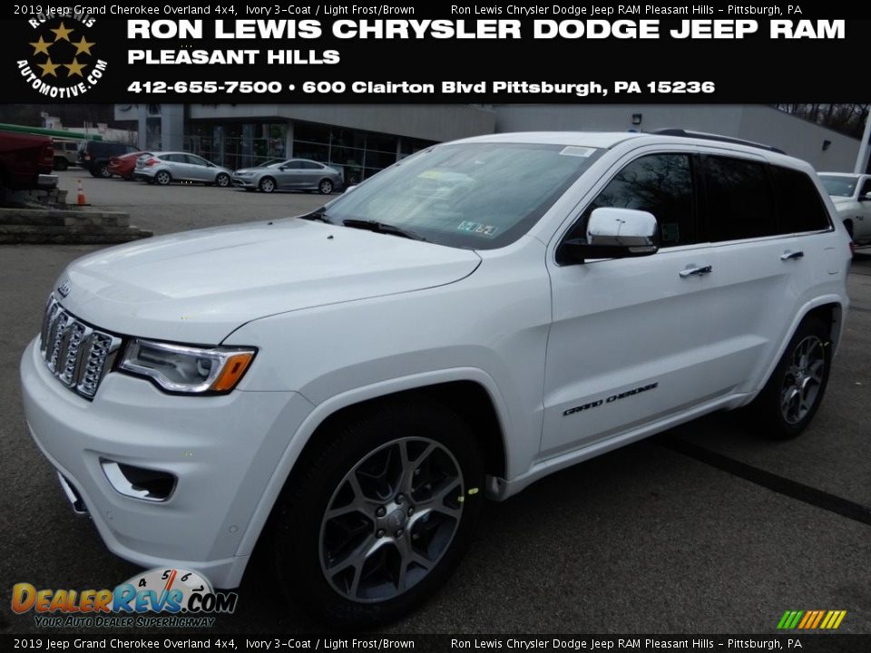2019 Jeep Grand Cherokee Overland 4x4 Ivory 3-Coat / Light Frost/Brown Photo #1