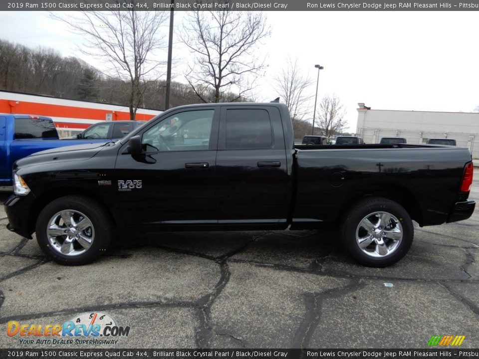 2019 Ram 1500 Classic Express Quad Cab 4x4 Brilliant Black Crystal Pearl / Black/Diesel Gray Photo #2