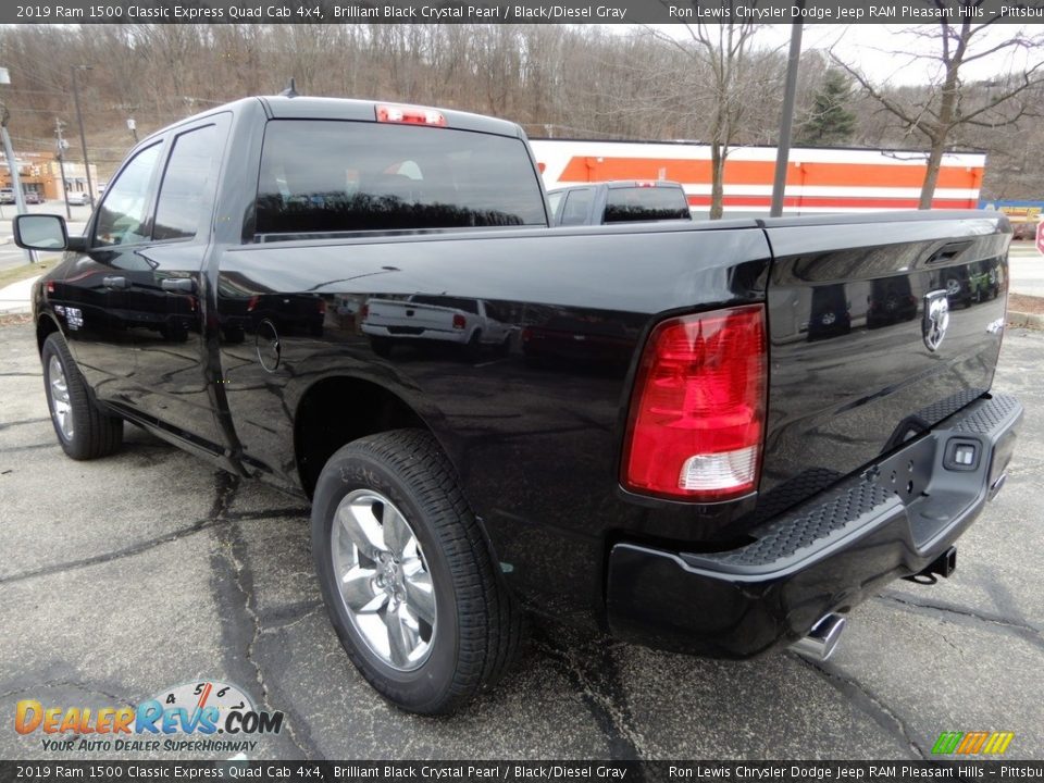 2019 Ram 1500 Classic Express Quad Cab 4x4 Brilliant Black Crystal Pearl / Black/Diesel Gray Photo #3