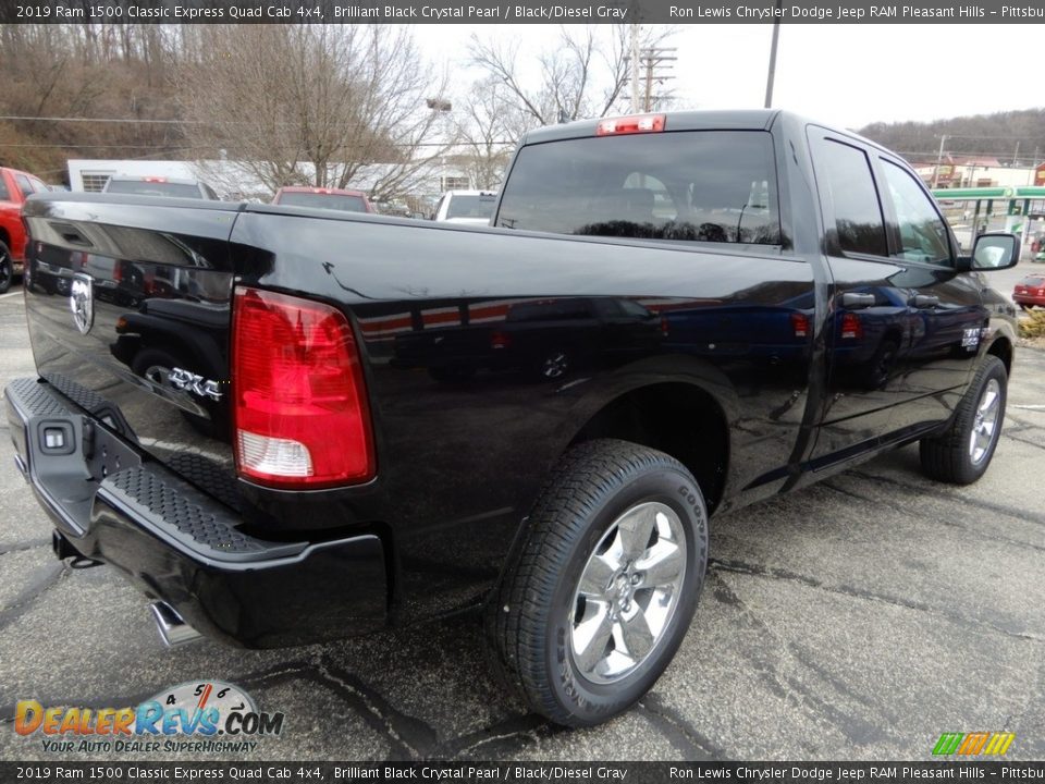 2019 Ram 1500 Classic Express Quad Cab 4x4 Brilliant Black Crystal Pearl / Black/Diesel Gray Photo #6