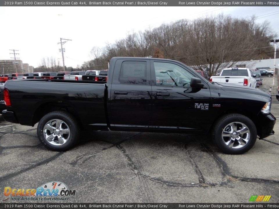 2019 Ram 1500 Classic Express Quad Cab 4x4 Brilliant Black Crystal Pearl / Black/Diesel Gray Photo #7