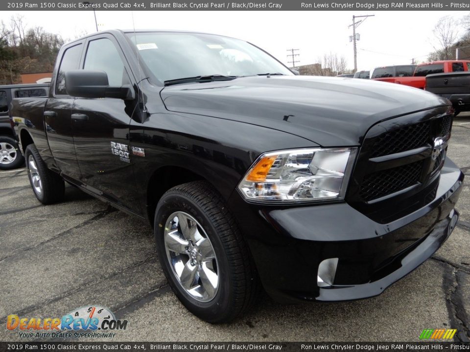 2019 Ram 1500 Classic Express Quad Cab 4x4 Brilliant Black Crystal Pearl / Black/Diesel Gray Photo #8