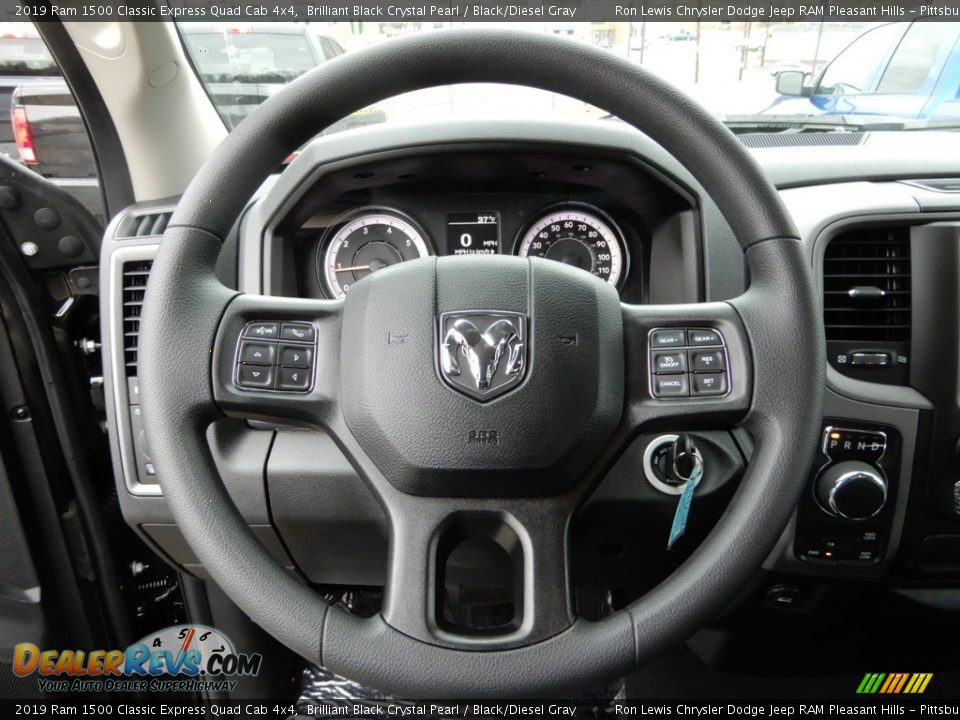 2019 Ram 1500 Classic Express Quad Cab 4x4 Brilliant Black Crystal Pearl / Black/Diesel Gray Photo #17