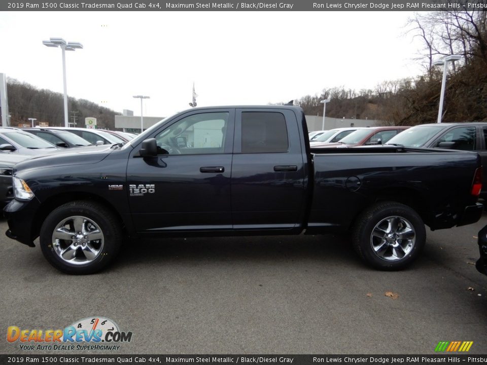 2019 Ram 1500 Classic Tradesman Quad Cab 4x4 Maximum Steel Metallic / Black/Diesel Gray Photo #2