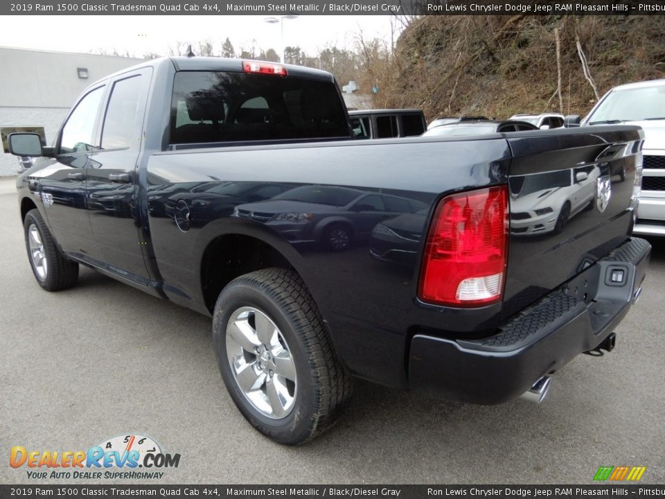 2019 Ram 1500 Classic Tradesman Quad Cab 4x4 Maximum Steel Metallic / Black/Diesel Gray Photo #3