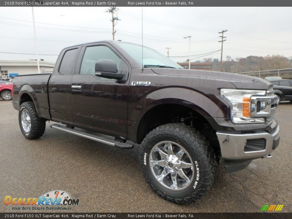 2018 Ford F150 XLT SuperCab 4x4 Magma Red / Earth Gray Photo #8