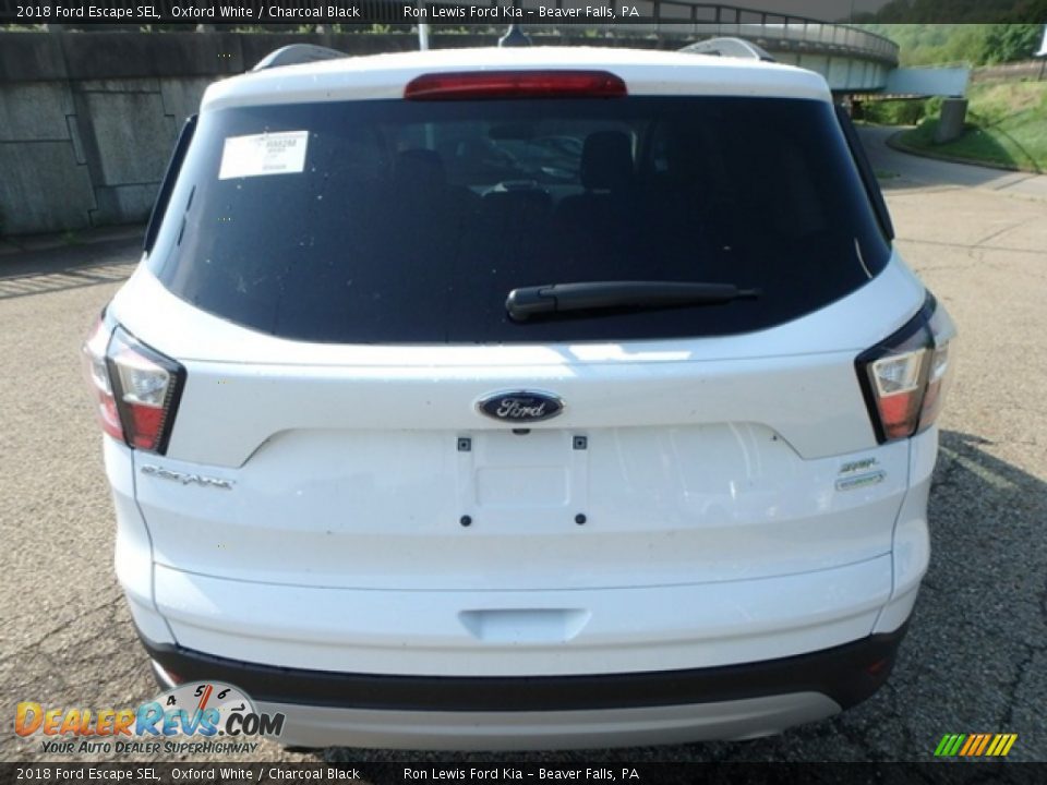 2018 Ford Escape SEL Oxford White / Charcoal Black Photo #4