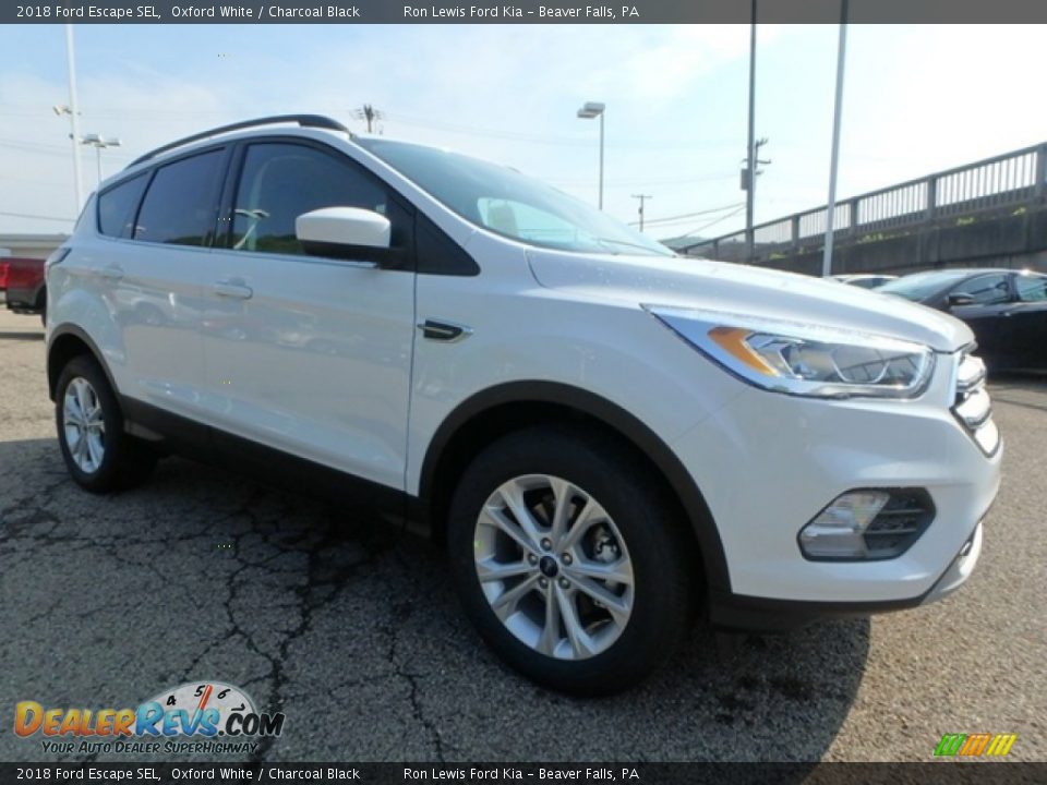 2018 Ford Escape SEL Oxford White / Charcoal Black Photo #10