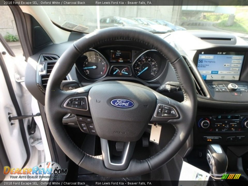 2018 Ford Escape SEL Oxford White / Charcoal Black Photo #16