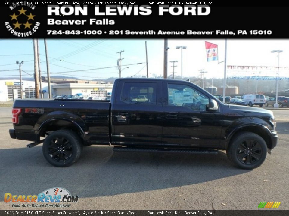 2019 Ford F150 XLT Sport SuperCrew 4x4 Agate Black / Sport Black/Red Photo #1