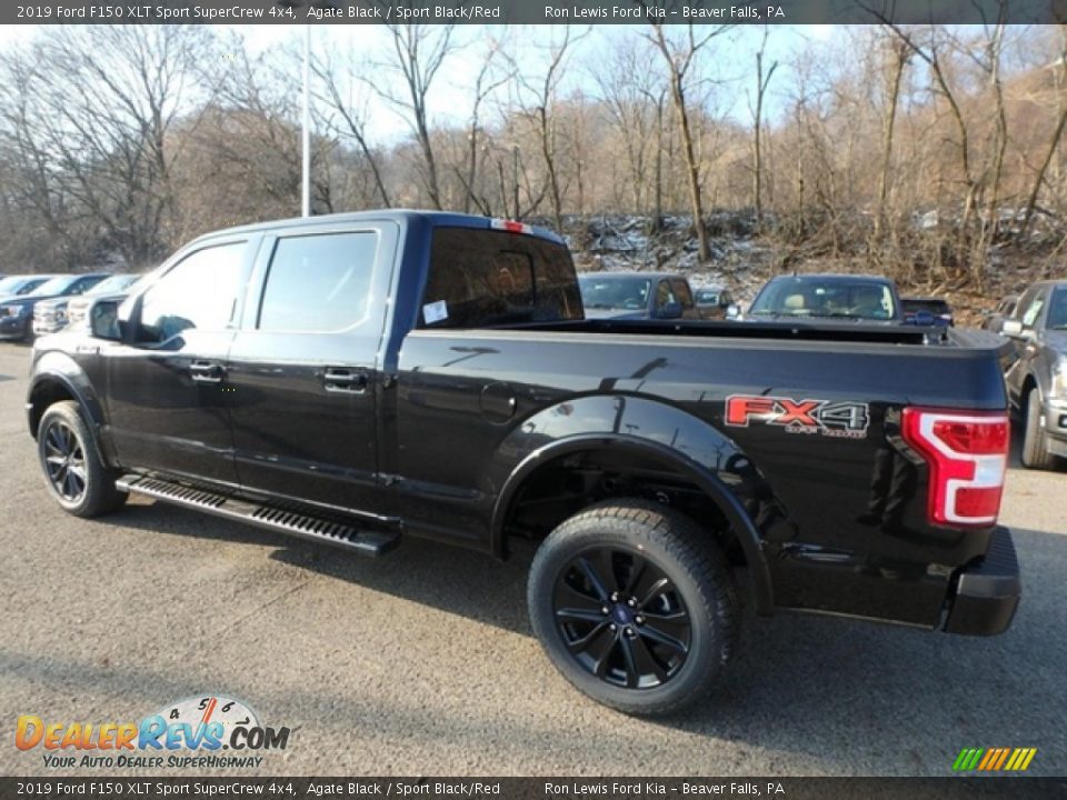 2019 Ford F150 XLT Sport SuperCrew 4x4 Agate Black / Sport Black/Red Photo #4