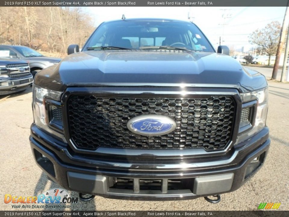 2019 Ford F150 XLT Sport SuperCrew 4x4 Agate Black / Sport Black/Red Photo #7