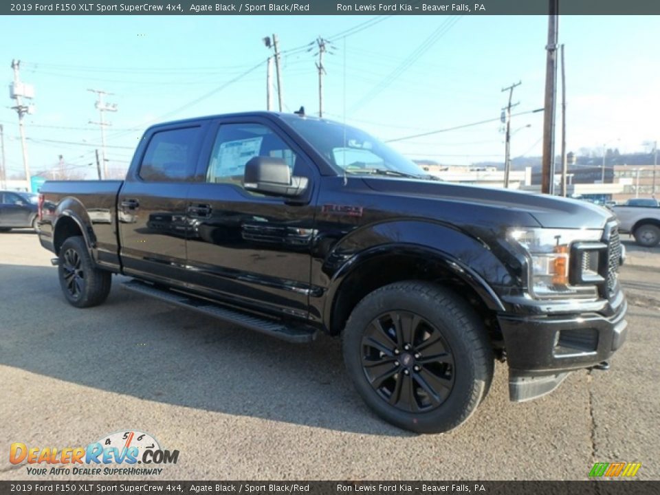 2019 Ford F150 XLT Sport SuperCrew 4x4 Agate Black / Sport Black/Red Photo #8