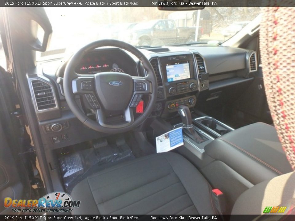 2019 Ford F150 XLT Sport SuperCrew 4x4 Agate Black / Sport Black/Red Photo #12