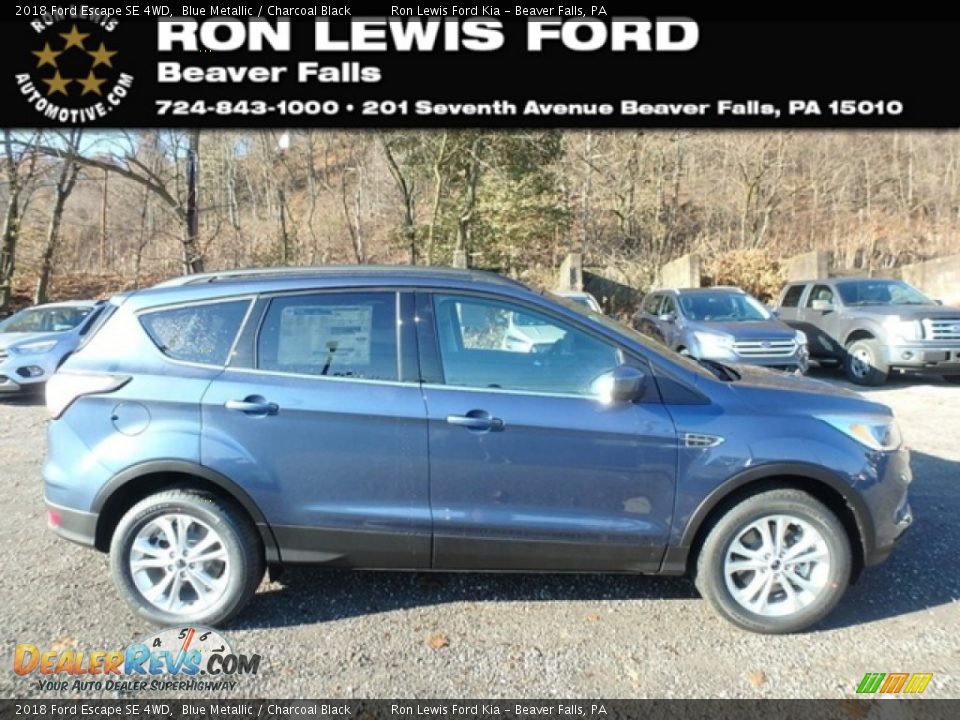 2018 Ford Escape SE 4WD Blue Metallic / Charcoal Black Photo #1